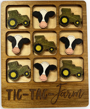 Load image into Gallery viewer, Copy of Farmer Gift - Tic-Tac-Toe Farm Game - Cow & Tractor